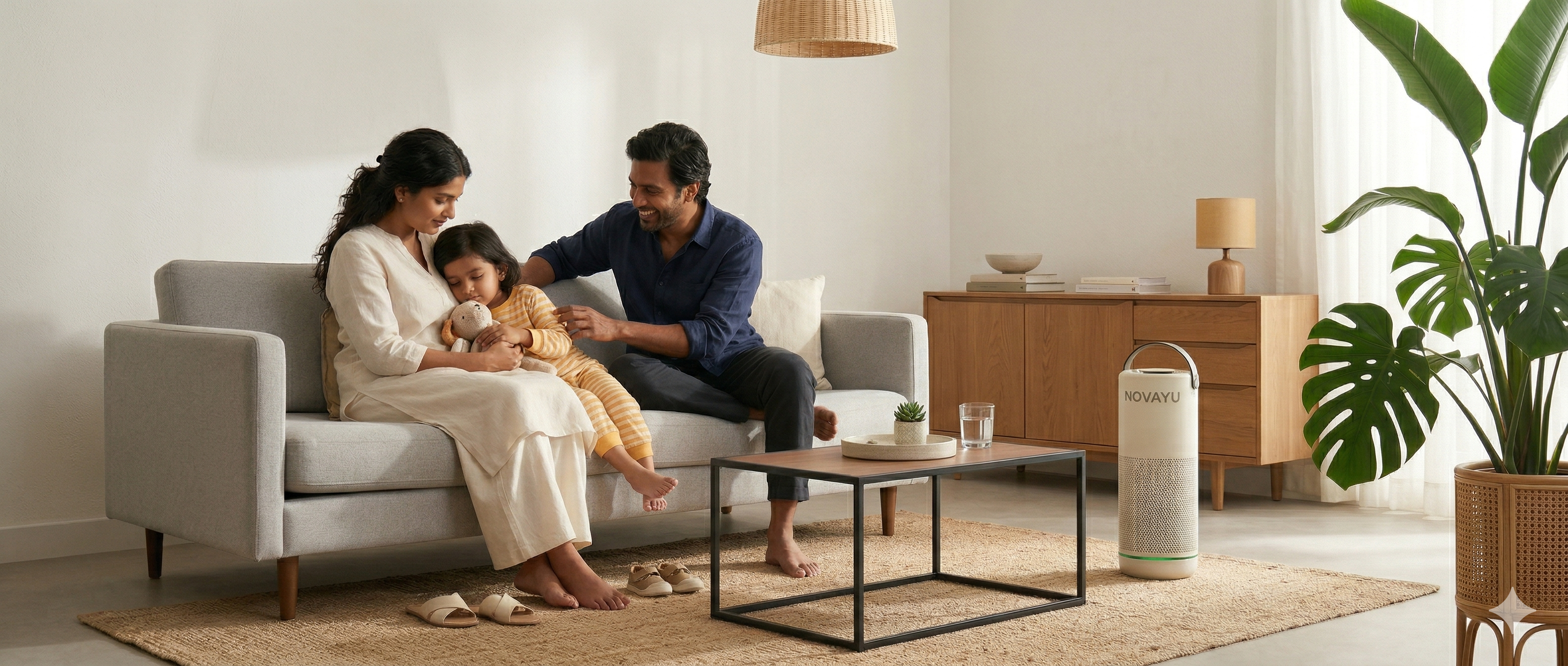 Family enjoying clean air with Novayu